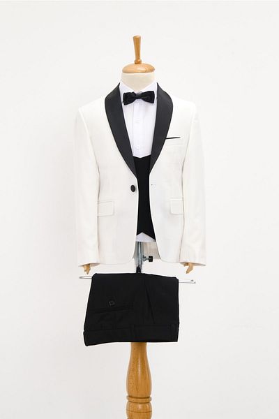 Doctor junior Boy's White Tuxedo with Vest