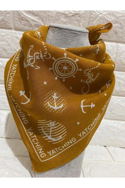 sema aksesuar Unisex Sailor Anchor Rudder Patterned Cotton Scarf - Bandana