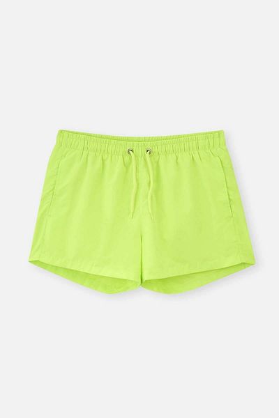 Dagi Neongrüne Micro Short Straight Shorts