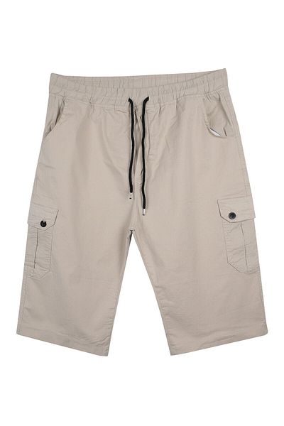 marufshop Cargo Pocket Σορτς Gabardine μεγάλου μεγέθους Stone