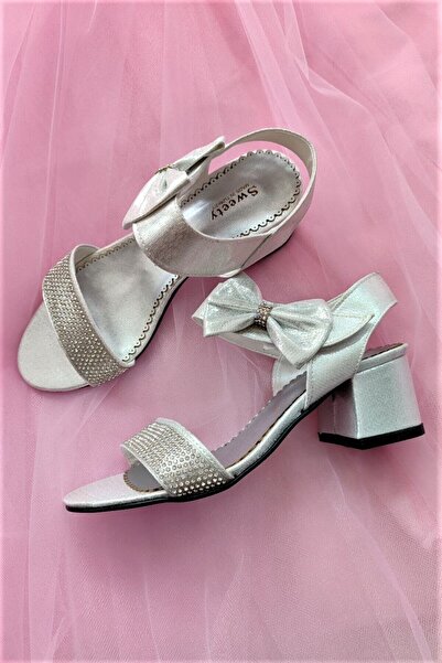 ABİYEKİDS حذاء بناتي بكعب حجري وعقدة للسهرة ABK01