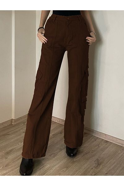 Touz Y2K Dark Brown Blunt Blunt Cargo Pants
