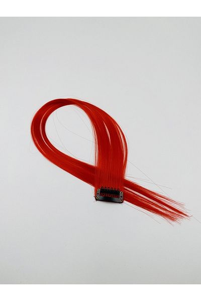 EBMER Red Color Side Snap Hairpiece Hair 50 Cm