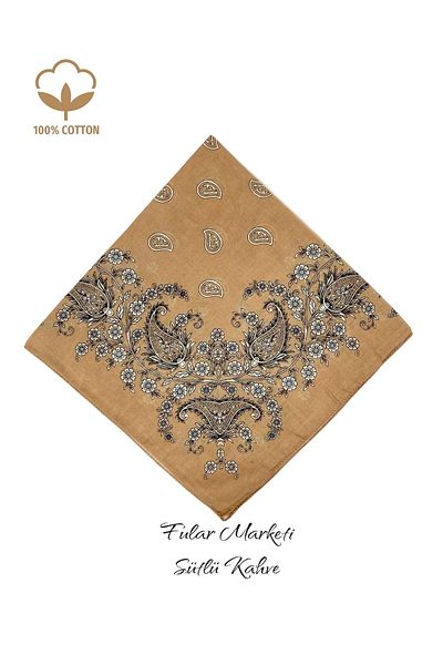 Fular Marketi أضف 4 في السلة، ادفع 3، قهوة حليب بنمط القطن بنسبة 100%