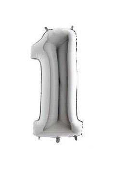 aşkın concept Silver 1 Number Balloon 16 Inch Birthday Party Decoration