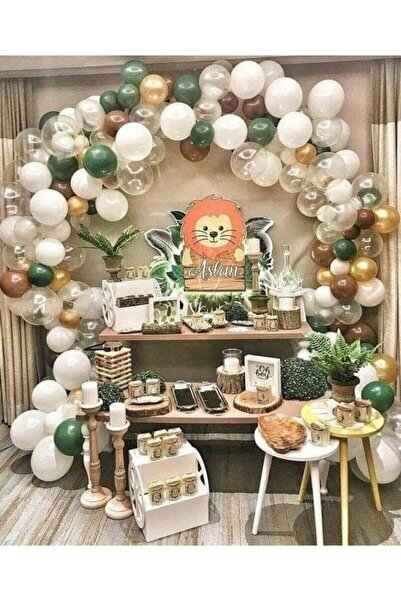 aşkın concept Safari Konsept Balon Ve Balon Zinciri 100 Adet Metalik Balon