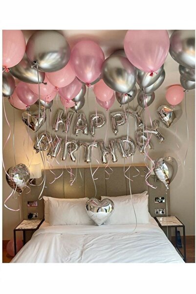 aşkın concept Doğum Günü Seti Gümüş Happy Bırthday Set