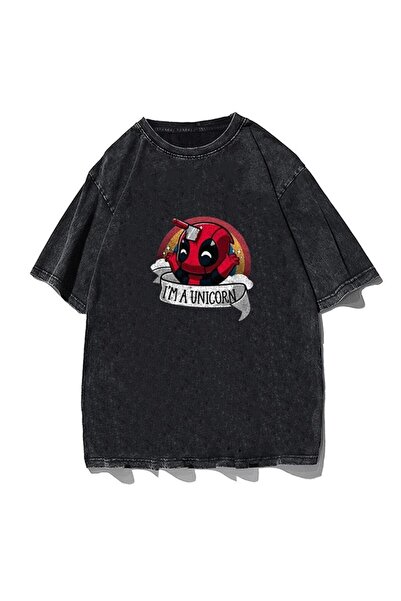 Touz Tricou vintage unisex cu unicorn lavabil