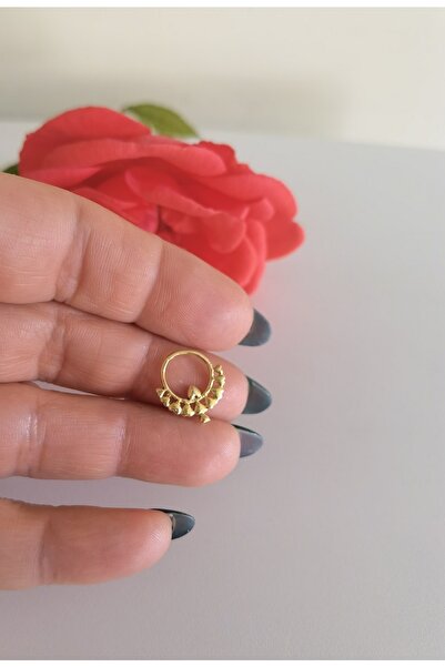 Bylin 925 ayar gümüş üzerine altın kaplama piercing (Smiley, Helix, Lobe, Septum)- 1 adet