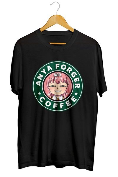 karikatürstore HEHSpy X Family Anya Forger Coffee Anime Printed Unisex T-Shirt