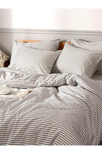CAQQA Çizgili Pamuk 2 adet 50x70 cm Yastık Kılıfı