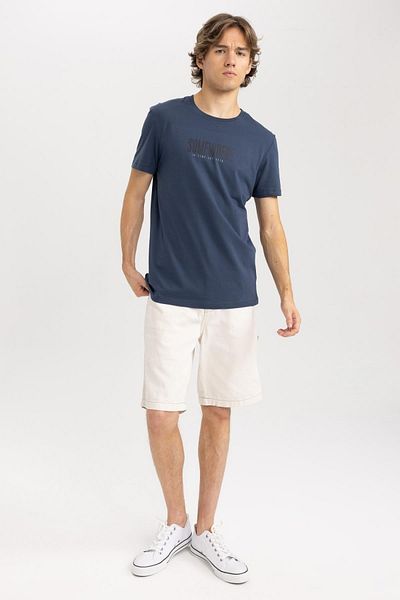DeFacto Slim Fit Crew Neck Printed Short Sleeve T-Shirt A2645ax23sm