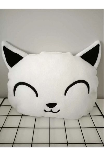 by ballı biocotton Cat Cute Gift Pillow White
