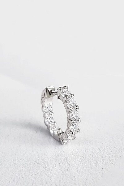 MorMajor Silver TEKLİ İTHAL 1.7CM HALKA FANCY KESİM TAŞLI GÜMÜŞ KÜPE