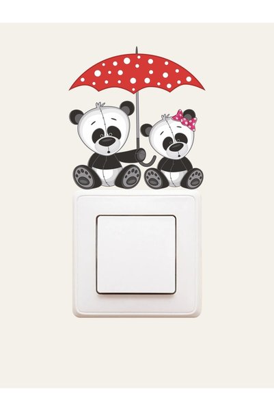 LİPYOS Socket Wall Sticker - Cute Pandas