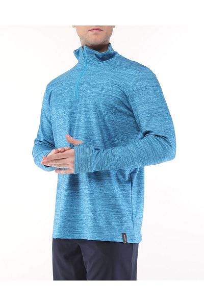 GHASSY CO. Men's Running Moisture Absorbing UV Sun Protection Fence Detailed Long Sleeve Outdoor Tshirt