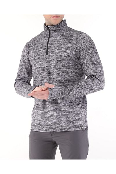 GHASSY CO. Men's Running Moisture Absorbing UV Sun Protection Fence Detailed Long Sleeve Outdoor Tshirt
