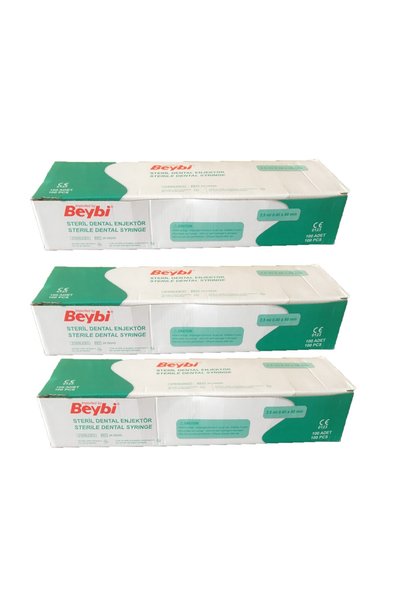 Beybi BEYBİ STERİL DENTAL ENJEKTÖR 2.5ML 0.40*40 MM 100 ADET (3 KUTU)