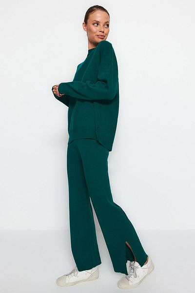 Trendyol Collection Smaragdzöld széles szabású - kötöttáru öltöny TWOAW22AU0040