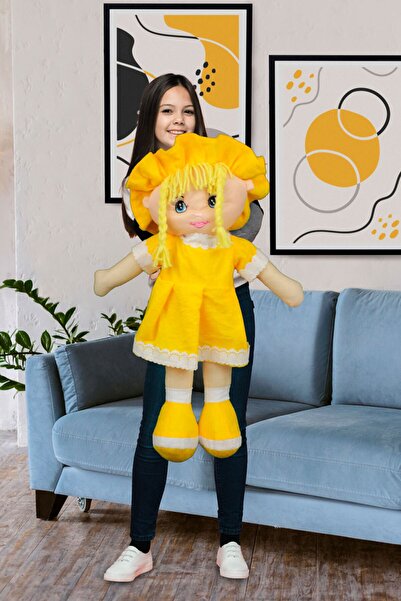 Genel Markalar Mira Peluş Bez Bebek 70cm Newbrendhome Sarı