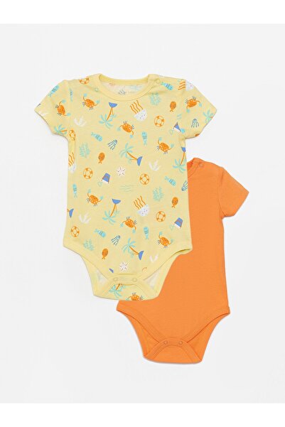 LC Waikiki Bérnyakú mintás kisfiú rápattintható body, 2 db-os csomag
