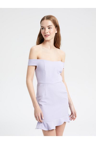 LC Waikiki Damenkleid – U-Boot-Ausschnitt, gerader Schnitt, kurze Ärmel