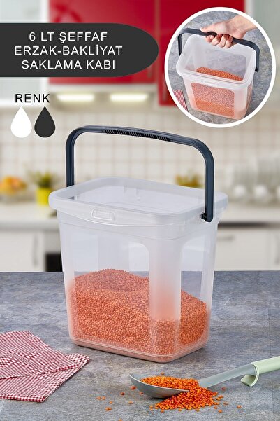 Lulucodesing Saklama Kabı - Bakliyat Ve Un Saklama Kabı Tutma Saplı 6 Litre /...