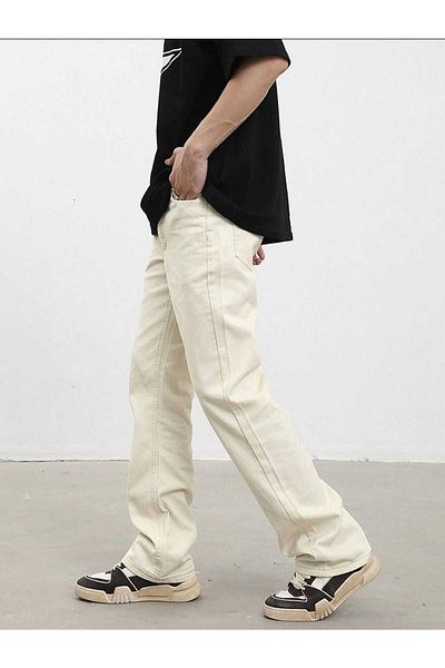 Z1MAN Beige Baggy Denim Jeans