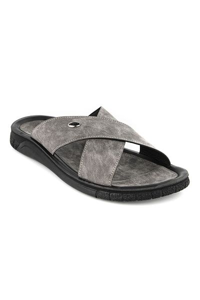 Muya Vegas Anatomical Sole Banded Stylish Water Resistant Men's Slippers Gray