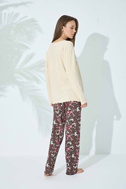 Siyah İnci Σετ πιτζάμες βισκόζης με μοτίβο δέρματος