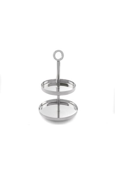 Mikasa Moor Gümüş Çelik 2 Katlı Servis 15x13x25cm