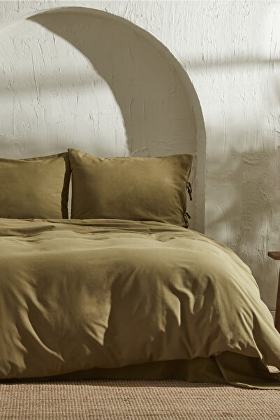 Karaca Home Σετ Παπλωματοθήκη 4 Στοιχείων Μονό Χακί