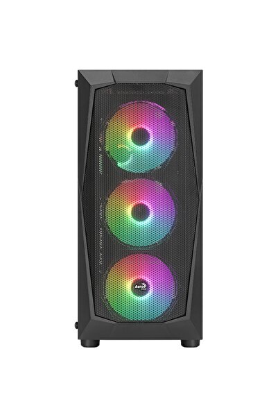 AEROCOOL مروحة Falcon V2 مقاس 4 × 12 سم ARGB LED، لوحة جانبية من الزجاج المقسى، حقيبة كمبيوتر للألعاب USB 3.0 ATX