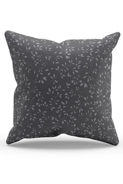 Moud's Husă de pernă din piele intoarsă cu model ramuri de copac gri imprimat...