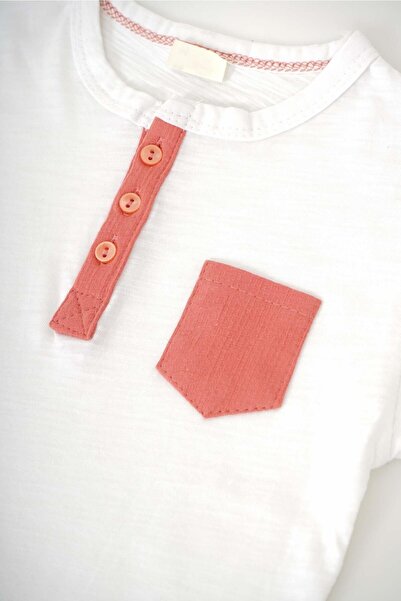 MİNİKO KİDS BABY BOY SET WITH POCKET MODEL AND BUTTONED COTTON SHORTS