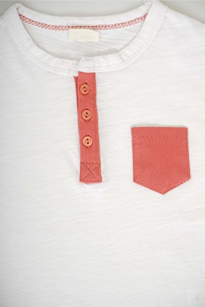 MİNİKO KİDS BABY BOY SET WITH POCKET MODEL AND BUTTONED COTTON SHORTS