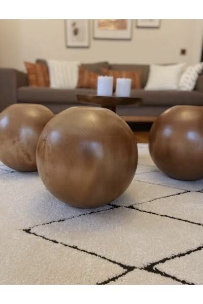 Sinem Şahin Mimarlık 3 Adet Ceviz Orta Sehpa Küresi