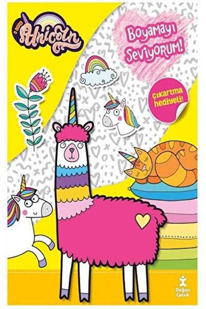Doğan Çocuk I Love Unicorn-boyamayı Seviyorum! Çıkartma Hediyeli!