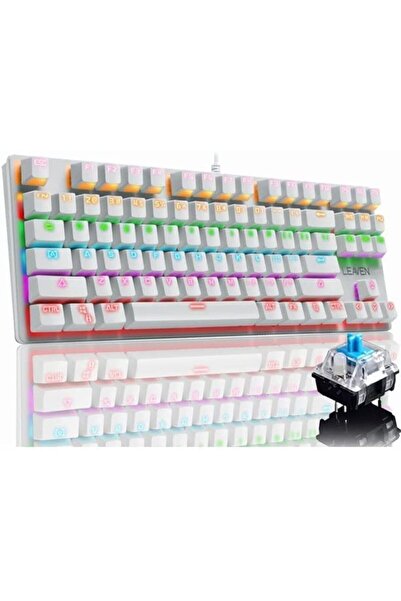 Coverzone K550 Kablolu Klavye Led Rgb 87 Tuşlu Gökkuşağı Renkler Mekanik Oyun...