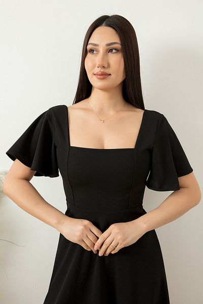 PULLIMM Rochie cu guler pătrat cu mâneci volante 932-2959