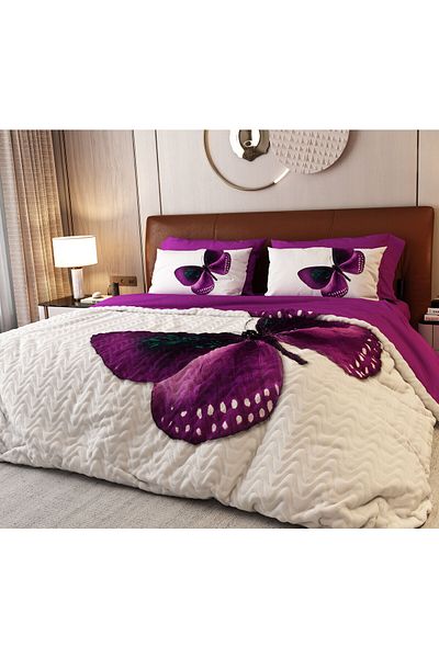 ALACA HOME COLLECTİON طقم بيكيه مكون من 6 قطع باللون الأرجواني والأبيض الليلي للفصول الأربعة