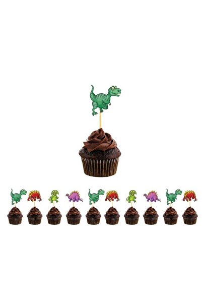 aşkın concept Dinazor Jurassic World Temalı Cupcake Pasta Kürdan 10 'lu