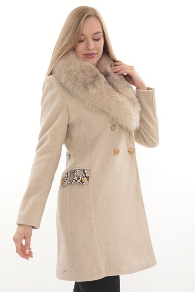 ESİN GİYİM Deri Detaylı Kaban