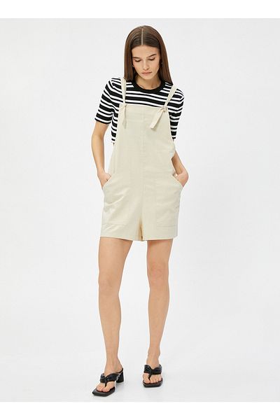 Koton Schlichter beigefarbener Damen-Overall 3SAK40166EW
