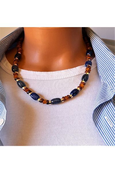 Asteria Elite Agate Amber Oud Tree Evil Eye and Protection Necklace Bracelet Set
