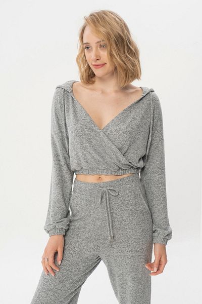 Re-clo Kelly Crop, Organic Fabric Wrapped Cropped Sweatshirt