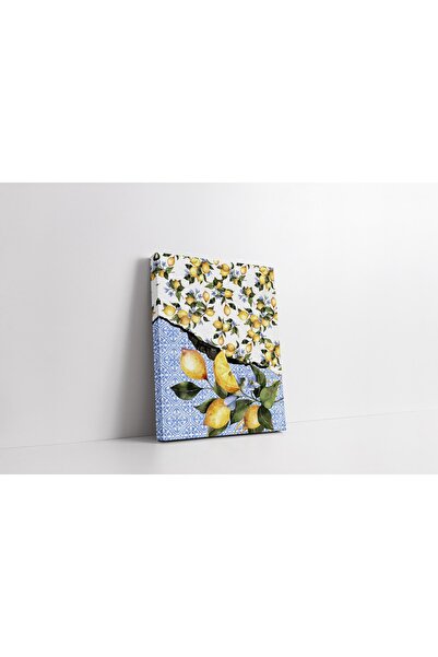 RUGSMODERN Kanvas Tablo Limon Ve Blue Blanc Tema 1288