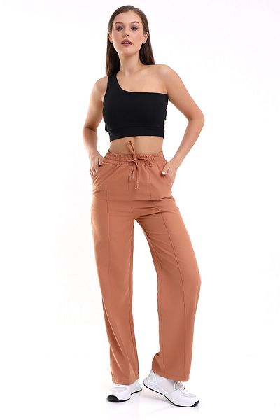 winmoda WOMEN'S WOVEN TROUSERS, FRONT STITCHED
