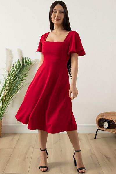 PULLIMM Rochie cu guler pătrat cu mâneci volante 932-2959