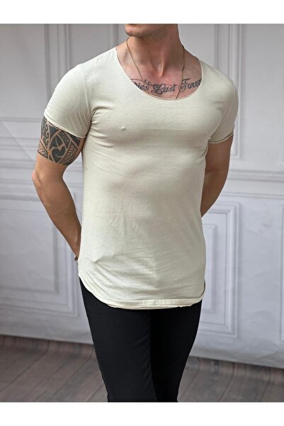 THE ONE Tricou de bază cu decupaj oval pentru bărbați